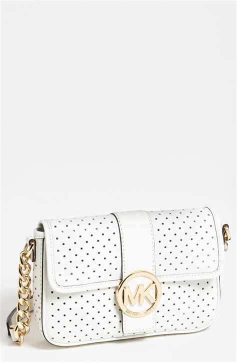 michael kors fulton crossbody optic white|Michael Kors fulton leather bag.